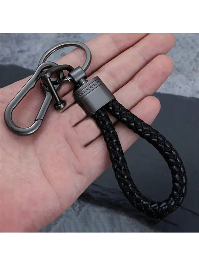 Porte-clés de voiture en corde tressée de luxe pour hommes
