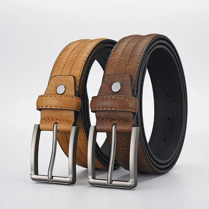 Ceinture à boucle en alliage de Grain de marbre pour hommes