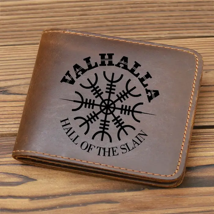 Portefeuille homme la mythologie nordique Valhalla Viking porte feuille hommes