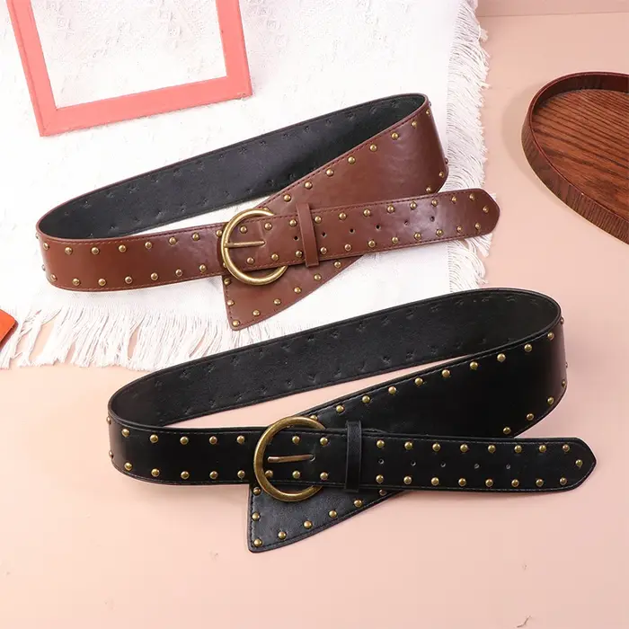 Nouvelle ceinture en cuir de style western pour femmes