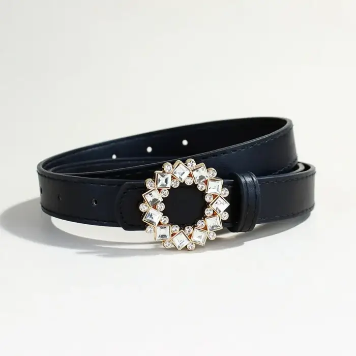 Ceinture en Alliage Creux avec Diamants pour Femme, Vintage, Strass, en Daim, Décontracté, Polyvalen