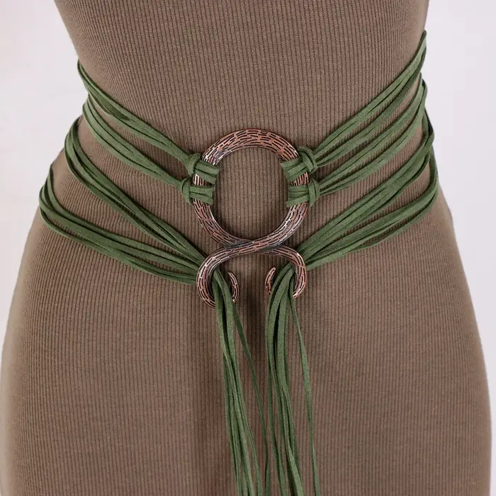 Ceinture nouée à anneau de corde longue médiévale pour femmes