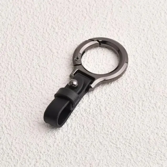 Porte-clés de voiture en cuir pour hommes et femmes, cadeau universel, anneau en métal durable, port