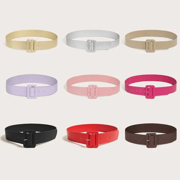 Ceinture large en cuir PU pour femmes