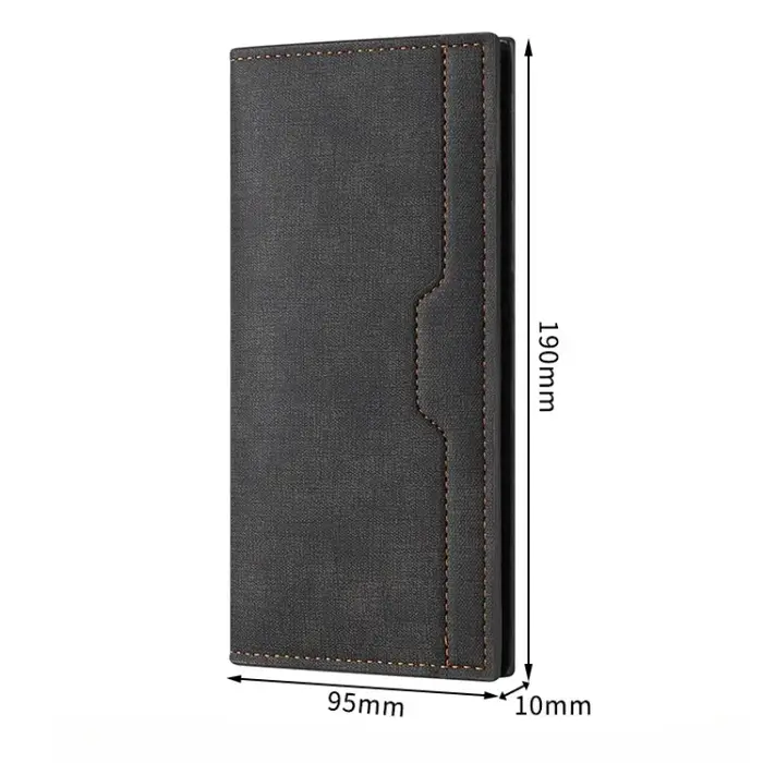 Portefeuille en cuir pour hommes porte-carte d'identité sac à main chéquier longue pochette à deux volets sac d'argent d'affaires homme portefeuilles Cartera Hombre Carteras