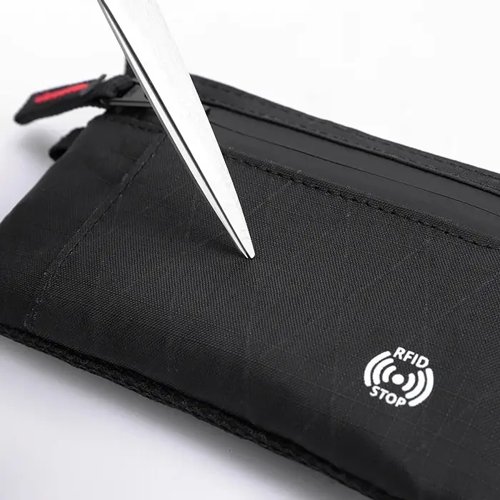 Portefeuille pour hommes Rfid porte-carte de crédit en Nylon mince sac à main fermeture éclair porte-cartes clé mâle