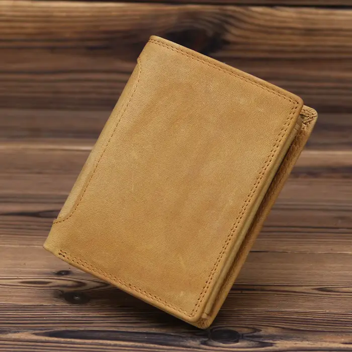 Portefeuille en cuir véritable pour hommes, mini sacs d'argent, sac à main court, porte-cartes de cr