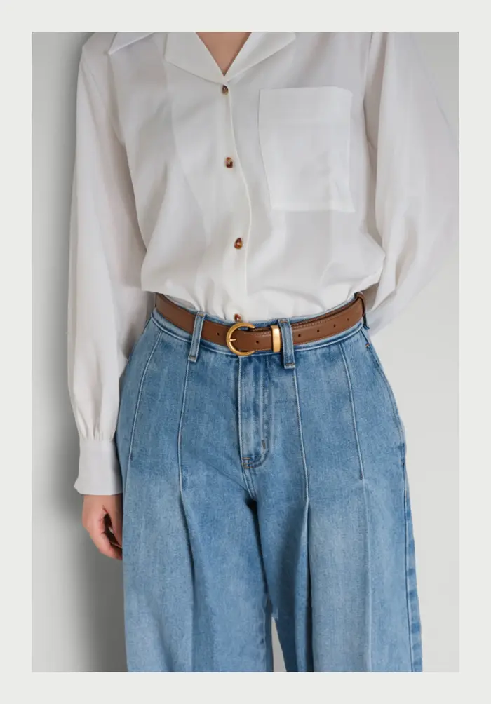 Ceinture en cuir véritable pour femme