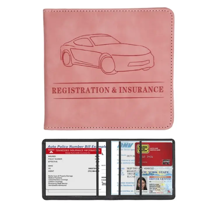 Porte-cartes pour hommes, portefeuille porte-cartes d'assurance pour voiture, planificateur de véhic