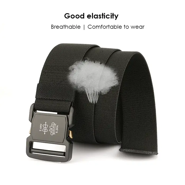 KOLBER 5cm Ceinture élastique hommes alliage d’aluminium boucle à dégagement rapide tactique en plein air