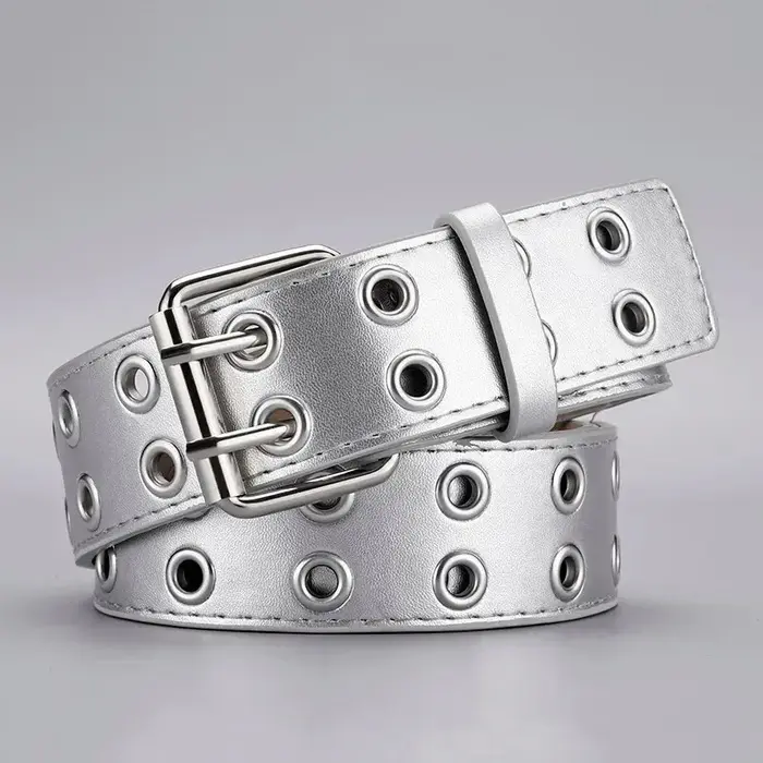 Ceinture tendance Simple à Double trou pour hommes et femmes, 1 pièce, Style Punk Hip Hop Rock, sous