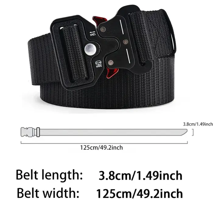 Ceinture tactique à boucle en plastique pour hommes