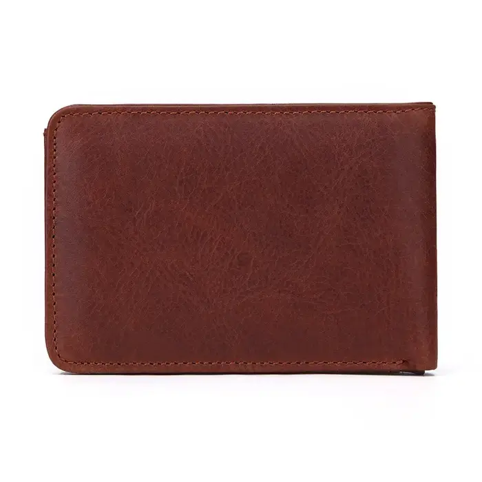GENODERN Petit portefeuille décontracté pour hommes, portefeuilles fins en cuir de vache, mini portefeuille court avec porte-cartes, pochettes à monnaie