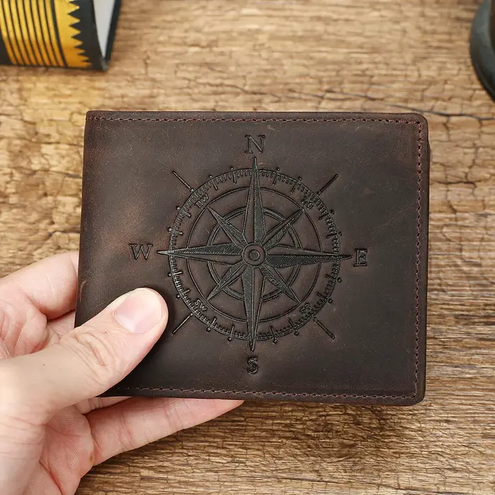 WESTAL Portefeuille pour homme en cuir Crazy Horse à motifs compacts