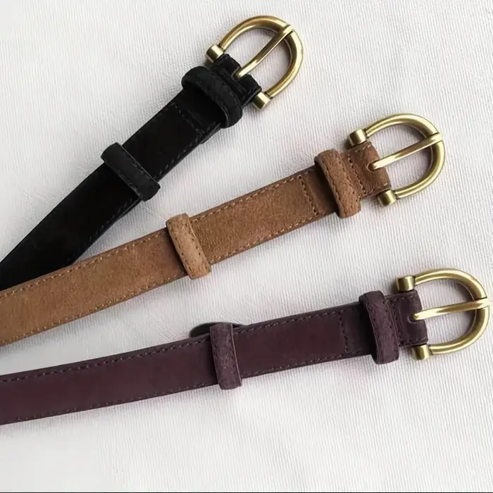 Ceinture en cuir véritable suédé pour femmes
