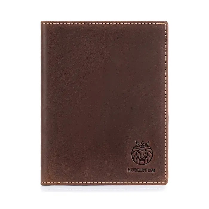 SCHLATUM porte-passeport pour voyage hommes RFID blocage portefeuille de passeport en cuir véritable avec fentes pour