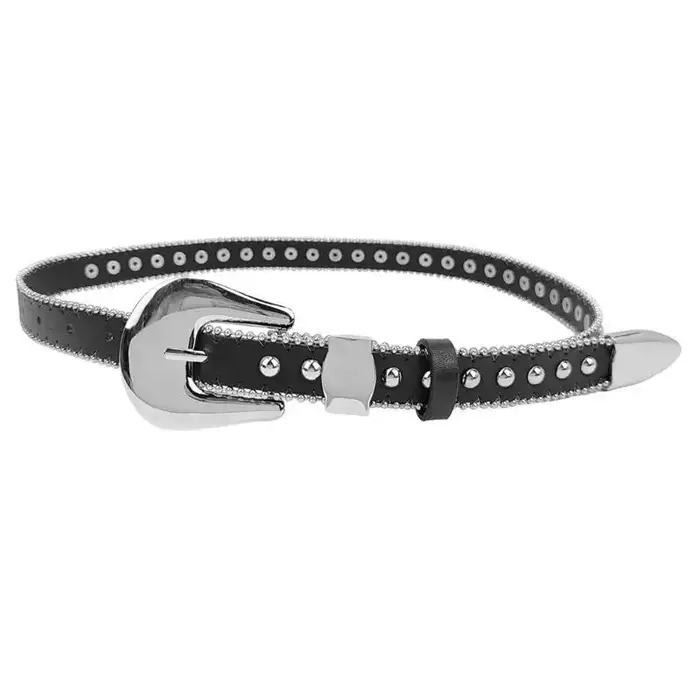 Ceinture à boucle ardillon cloutée à rivets 39BB