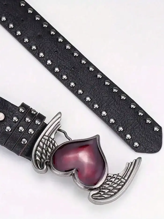 Ceinture en cuir en forme de cœur, gouttelette d'huile essentielle de Rose, décoration de rivets, st
