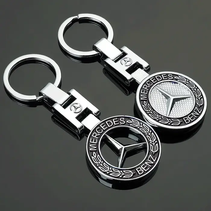 Porte-clés de voiture en métal avec boucle en H