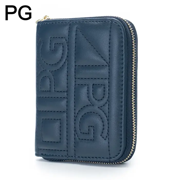 Portefeuille court matelassé à fermeture éclair PG pour femme