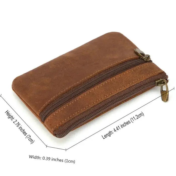 GENODERN Vintage Crazy Horse cuir hommes porte-monnaie