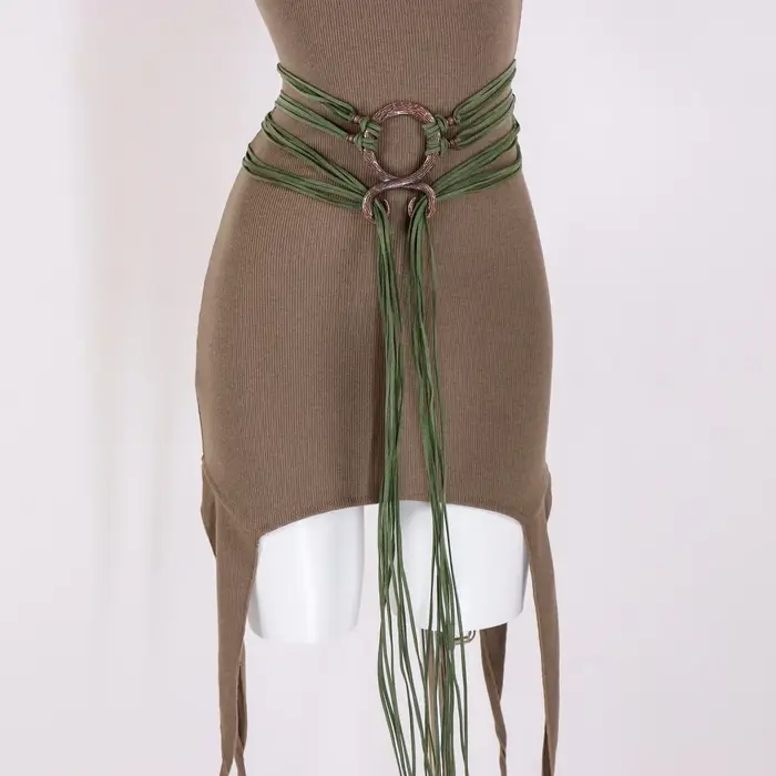 Ceinture longue à nœuds médiévale pour femmes, ceinture à nœuds style sorcière nordique, accessoires