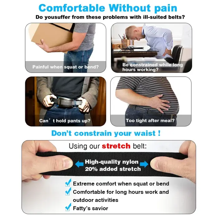 Ceinture élastique en alliage de métal pour hommes