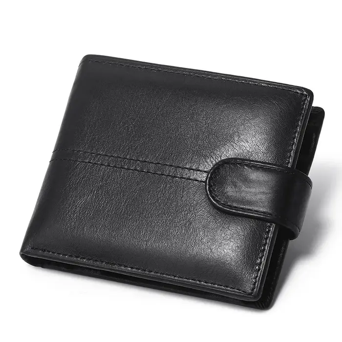 Portefeuille en cuir véritable pour hommes, brosse antivol Rfid, porte-monnaie court antimagnétique,