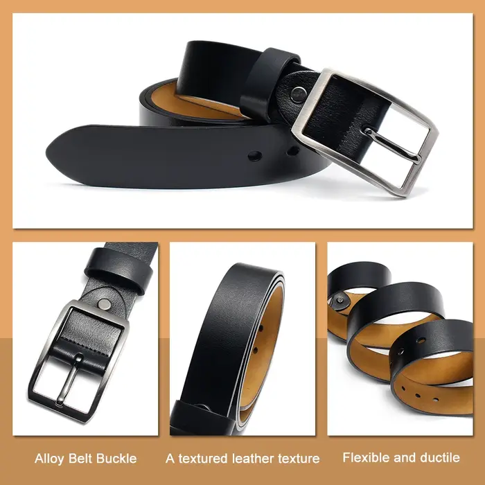 LAMBRUSSO Ceinture en cuir véritable de haute qualité pour hommes