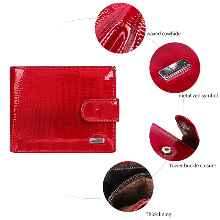 Portefeuille en cuir véritable, style court, tendance, grande capacité, portefeuille en cuir verni haut de gamme, multifonctionnel, 80% de réduction