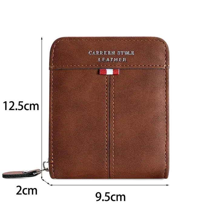 Portefeuille vintage pour hommes – Étui porte-monnaie et porte-cartes à fermeture éclair