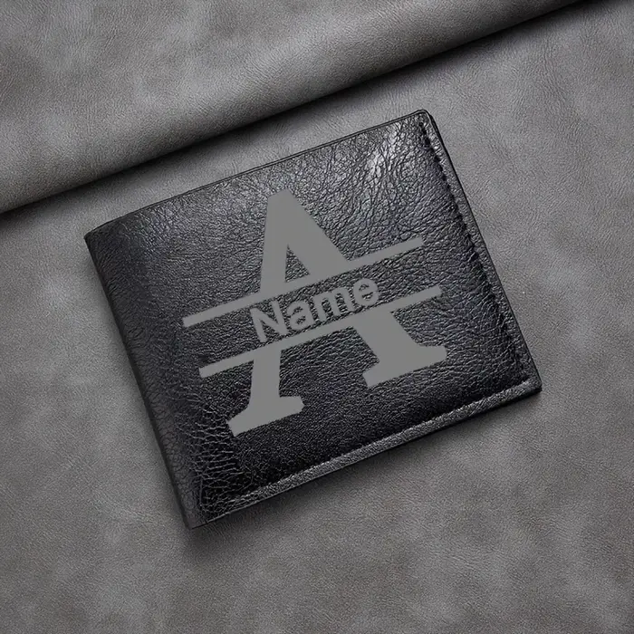 Portefeuille homme personnalisable avec initiales cadeau personnalisé pour mari petit ami papa-anniversaire anniversaire fête des pères noël