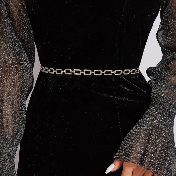 Ceinture tendance pour femme avec strass