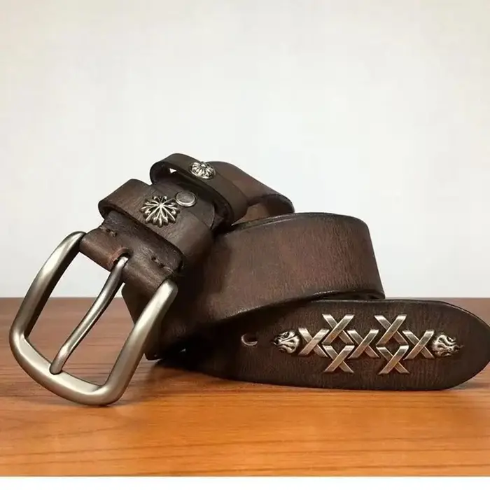Ceinture en cuir pour Hommes, largeur: 38mm, accessoires, nouvelle collection