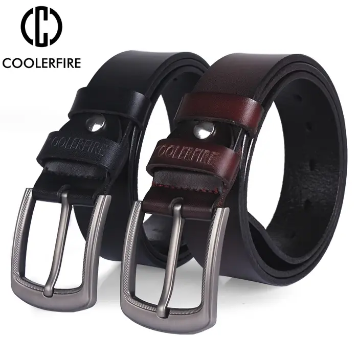 COOLERFIRE Ceinture en cuir véritable avec boucle à ardillon