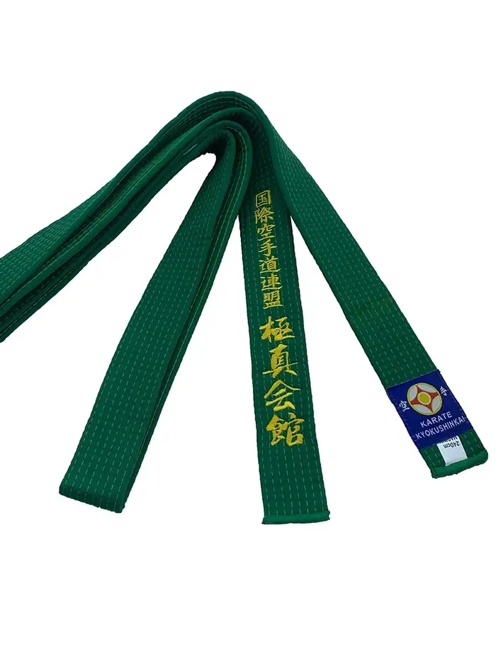 Kyokushi-Ceinture de documents sportifs unisexe, transformation personnalisée des arts martiaux, étiquette de texte brodée, logo de la Fédération internationale de karaté