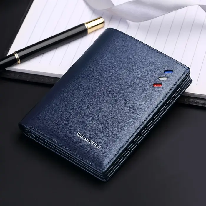Portefeuille en cuir véritable pour hommes, porte-cartes de style court à la mode, pièce de monnaie multifonctionnelle d'hectare