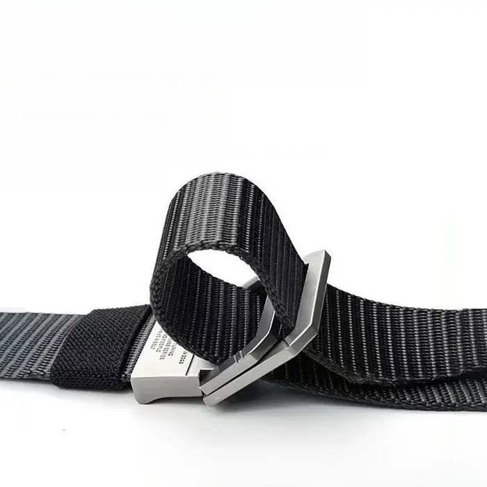 Ceinture de sport décontractée pour hommes et femmes – Boucle métallique automatique, sangle en toile et nylon, idéale pour les étudiants et l'extérieur