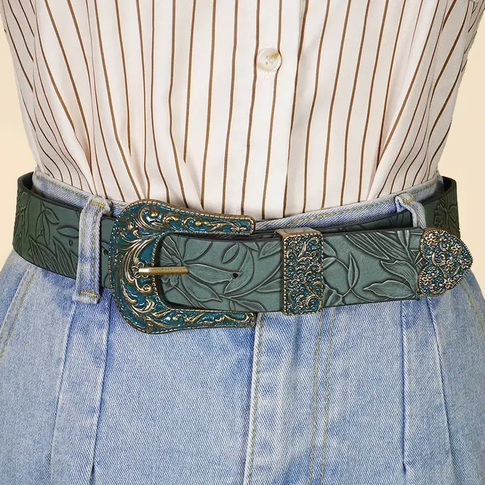 Ceinture sculptée avec impression de cuir chevelu pour femme
