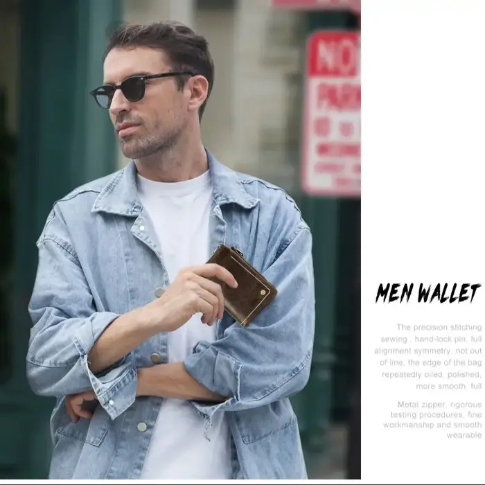 Crackle Oil cuir court à deux volets portefeuilles hommes qualité mâle portefeuille amovible avec airtag pochette mince monnaie poche porte-carte sac à main