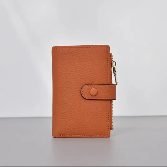 Porte-cartes avec lettres personnalisées en cuir véritable pour hommes et femmes