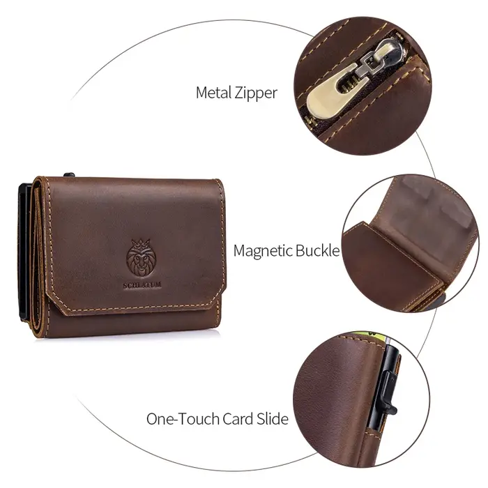 Porte-cartes en métal, portefeuille pop-up pour homme