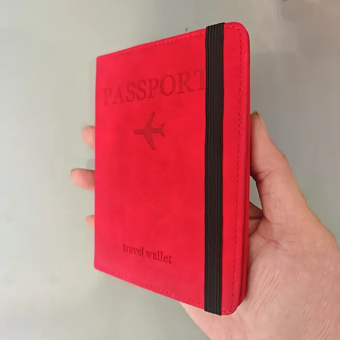 Portefeuille de voyage 2025, design noir tendance, avec plusieurs compartiments pour cartes et acces
