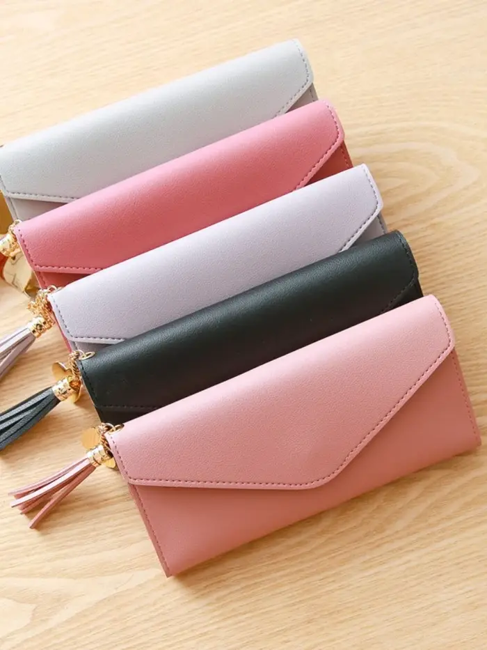 2024 mode femmes portefeuilles Simple fermeture éclair sacs à main noir blanc gris rouge longue Section pochette portefeuille souple en cuir PU sac d'argent
