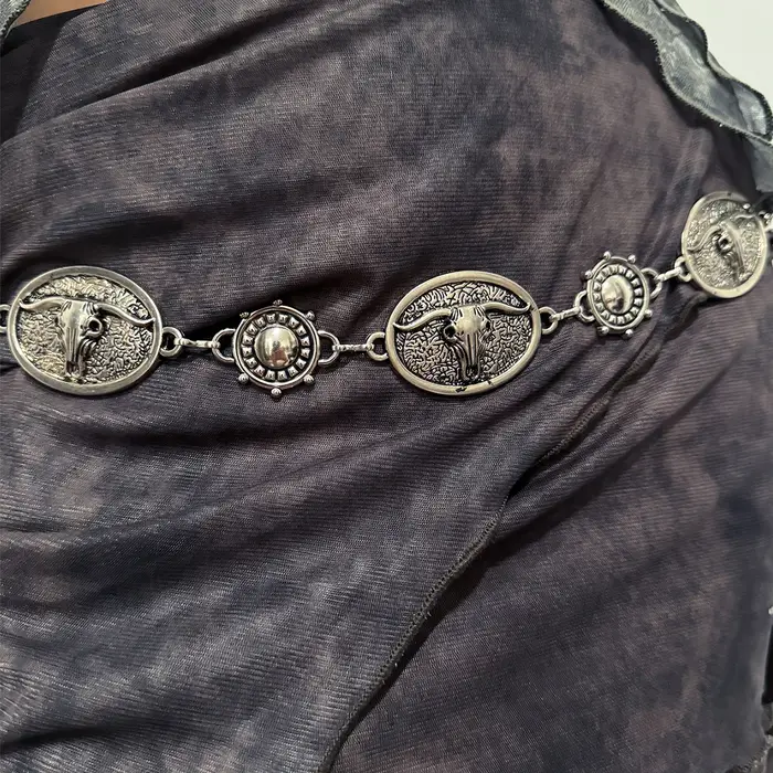 Ceinture chaîne en argent Vintage pour femmes