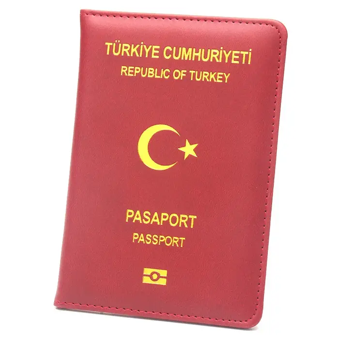 Porte-passeport turc en cuir, fin et portable, avec fentes pour cartes, clip pour billets, étui pour