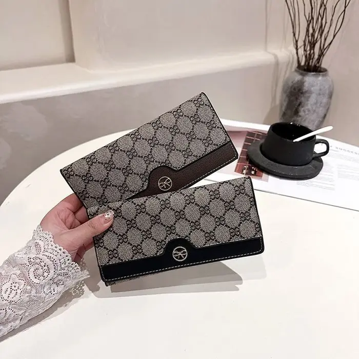 Portefeuille long classique de luxe rétro unisexe