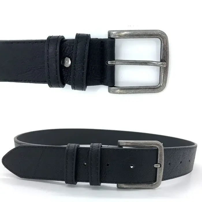 Hommes Pu Ceinture En Cuir Jeans Classique Réglable En Métal Pom Boucle