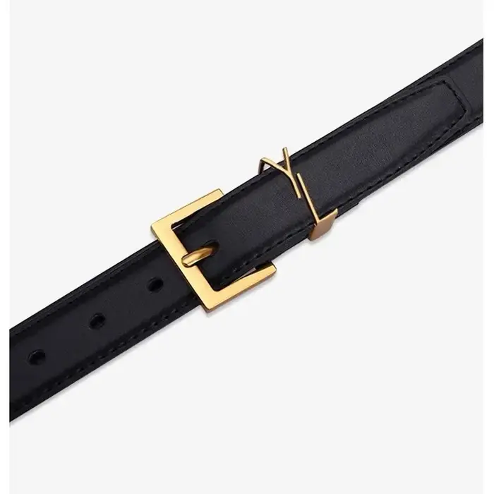 Ceinture en cuir noir Simple à la mode pour femmes