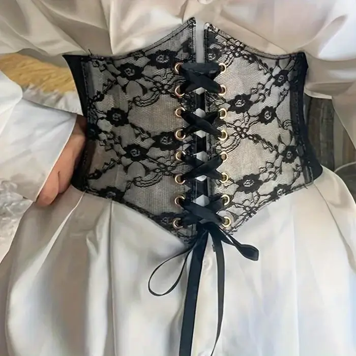 Ceinture corset à lacets pour femmes, style rétro pour dames adapté aux tenues décontractées et aux 